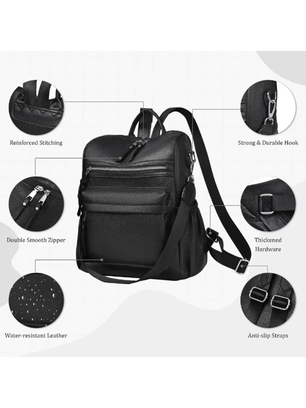 Stylish Women's Leather Backpack Purse | Travel Shoulder Bag for Everyday Use